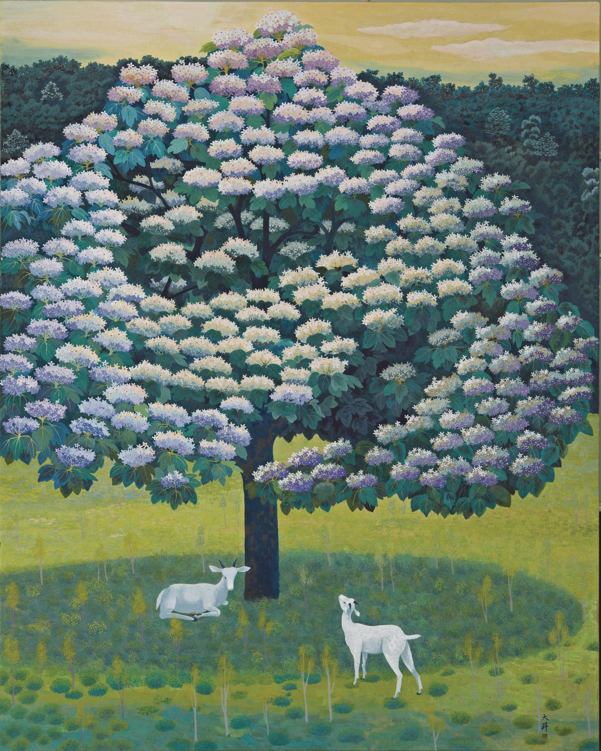 G005-膠彩-廖大昇-迎旭